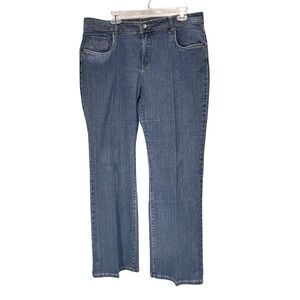 Size 16‎ Medium Wash Blue Denim Bootcut Jeans Stretch Cato Premium Womens